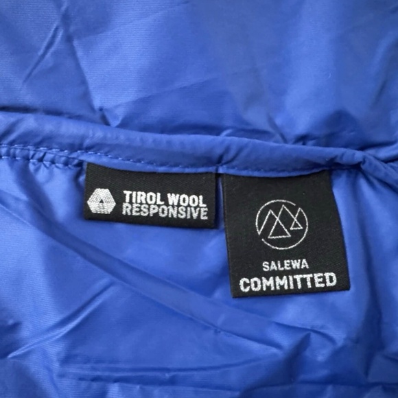 $400 Salewa Men Ortles Hybrid Rds 750 Down Wool Hybrid Jacket Blue Large EU 52 - Picture 4 of 9